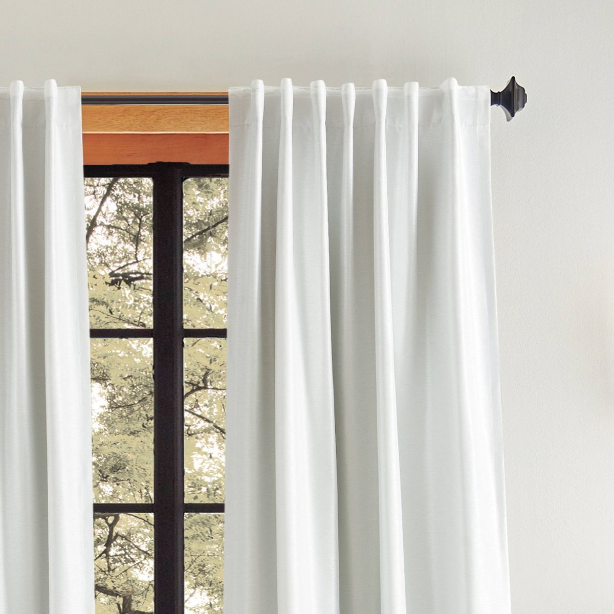 Martha Stewart 2pk Spellbound Lined Blackout Curtain Panel White 50 x 95