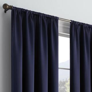 Navy Blue Room Darkening Curtain Panel – Rod Pocket, 54 x 63
