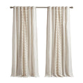INK+IVY Imani Cotton Printed Single Curtain Panel with Chenille Stripe and Lining 50 x 108