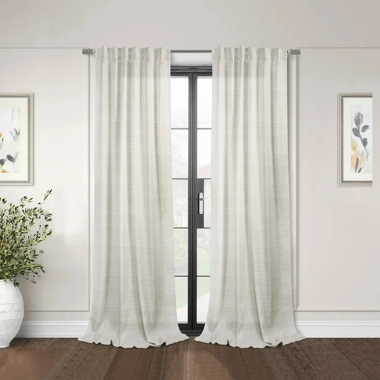 Habitat Austin Light Filtering Dual Header Curtain Panel 52 x 95 in Linen