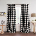Elrene Home Fashions Grainger Buffalo Check Blackout Window Curtain, Black, 52" x 95"