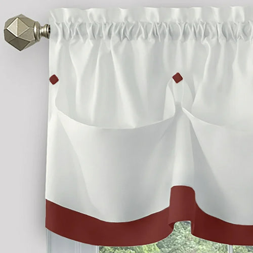 Achim Lana Indoor Polyester Light Filtering Solid Tier & Valance, Lava, 58-in W x 24-in L