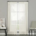Curtainworks Soho Voile Indoor Curtain, Polyester Sheer Pinch Pleat Single Panel, Oyster, 29" x 84"