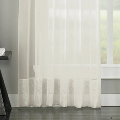 Curtainworks Soho Voile Indoor Curtain, Polyester Sheer Pinch Pleat Single Panel, Oyster, 29" x 84"