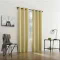 Sun Zero Cooper Textured Thermal-Lined Blackout Energy-Efficient Grommet Curtain Panel, 40"X84", Flax (Single Panel), 40"X84", Flax Gold