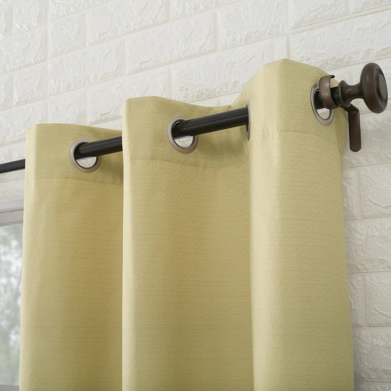 Sun Zero Cooper Textured Thermal-Lined Blackout Energy-Efficient Grommet Curtain Panel, 40"X84", Flax (Single Panel), 40"X84", Flax Gold