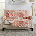 Reversible Quilted Furniture Protector, Machine Washable Slipcover, Loveseat, Burgundy / Taupe