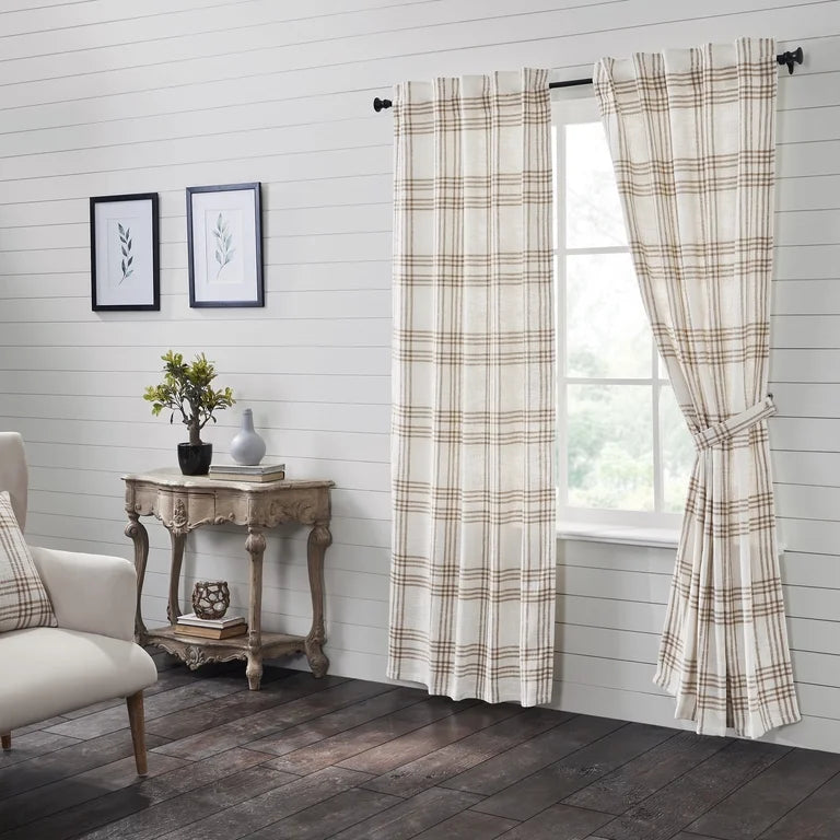 VHC Brands Plaid Curtain Panel 80 x 40