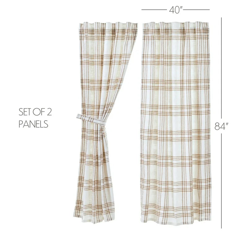 VHC Brands Plaid Curtain Panel 80 x 40