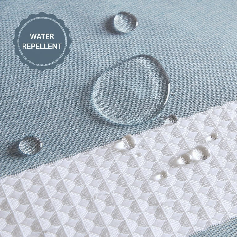 Madison Park Blue Waffle Shower Curtain