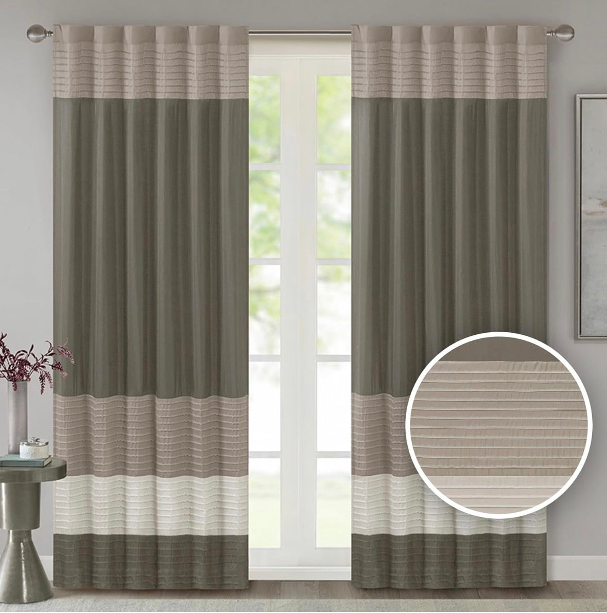 Madison Park Window Curtain Single Panel Faux Silk 84x50