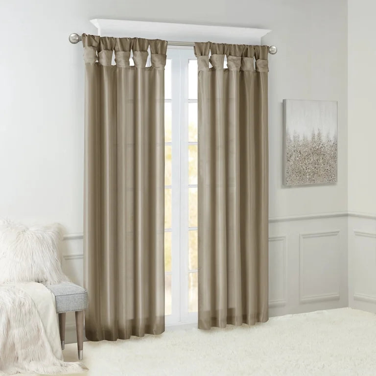 Madison Park Emilia Twist Tab Lined Window Curtain