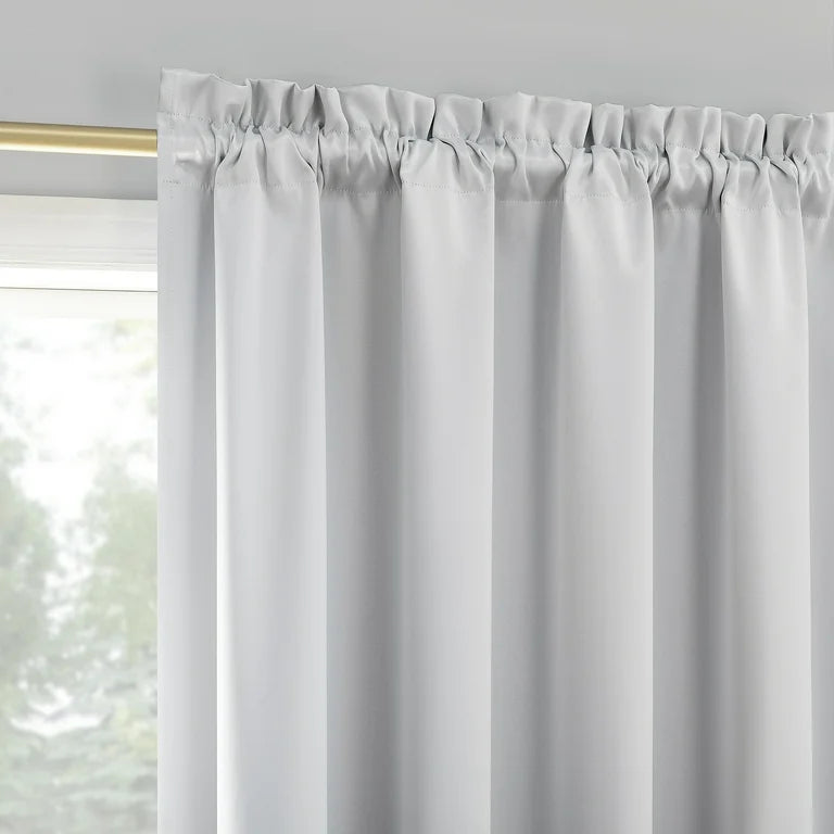 Sun Zero Malmo 1-Piece Theater Grade Extreme 100% Blackout Rod Pocket Curtain Panel, 52"X84", White