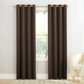 Sun Zero Madison Room-Darkening Grommet Curtain Panel, 54"X84", Chocolate