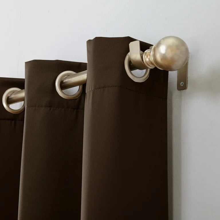 Sun Zero Madison Room-Darkening Grommet Curtain Panel, 54"X84", Chocolate