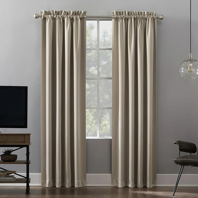 Sun Zero Malmo 1-Piece Theater Grade Extreme 100% Blackout Rod Pocket Curtain Panel, 52"X63"