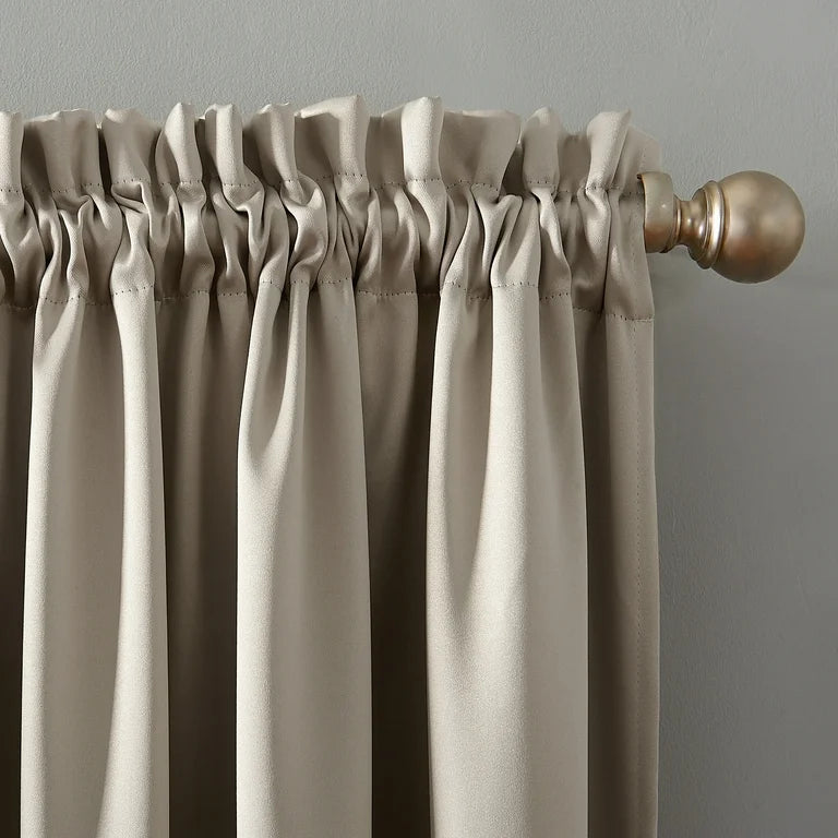Sun Zero Malmo 1-Piece Theater Grade Extreme 100% Blackout Rod Pocket Curtain Panel, 52"X63"