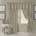 Home Fashions Mia Jacquard Scroll Blackout Window Curtain, 52" x 84"