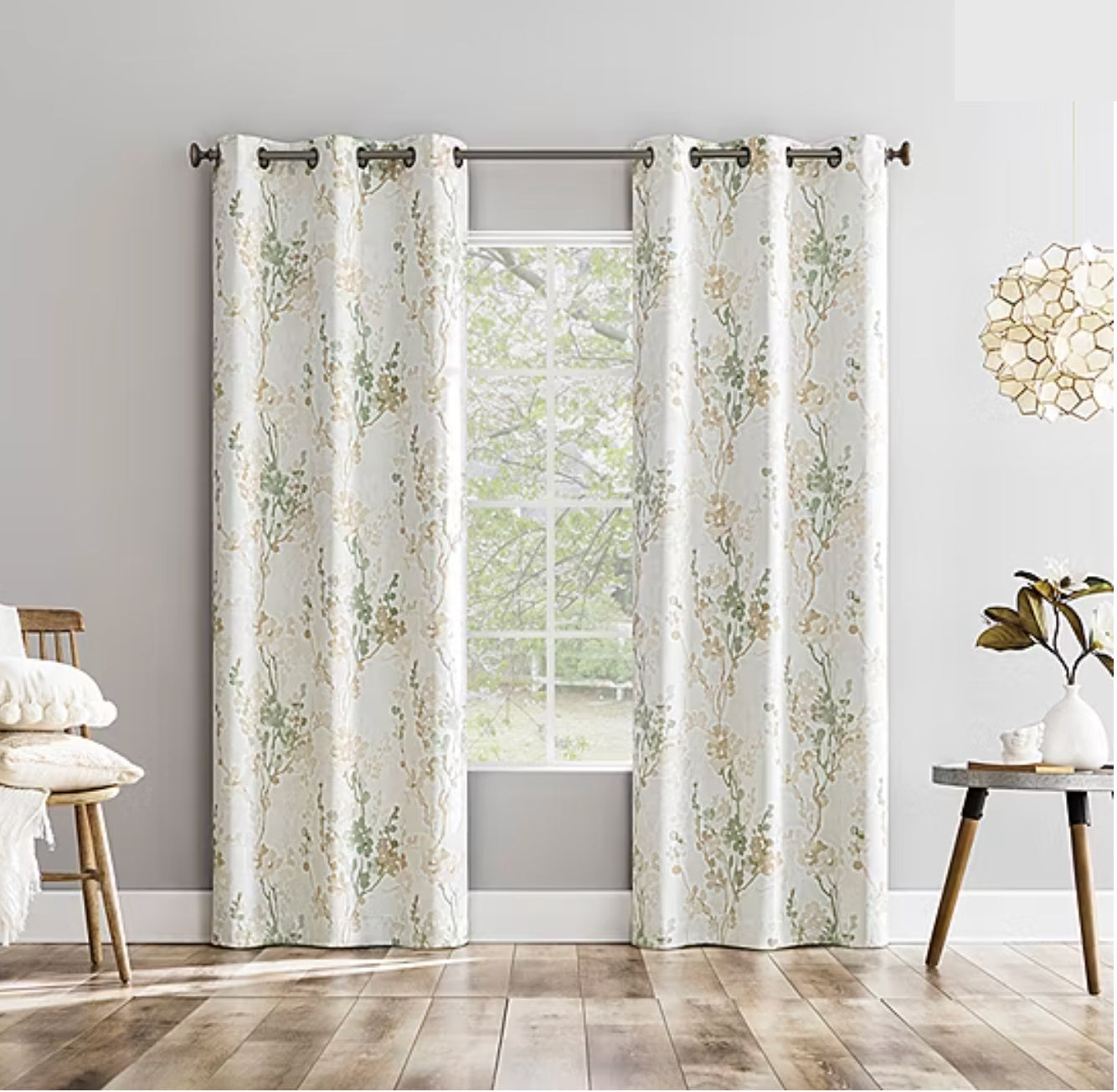Sun Zero Percy Lenia Print Grommet Top Energy Saving 100% Blackout Single Curtain Panel 40 x 63